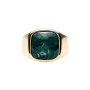 IX Studios Cushion Signet Marble Ring Forgyldt Sølv DMN0282GDGRMA