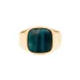 IX Studios Cushion Signet Hawks Eye Ring Forgyldt Sølv DMN0282GDHE