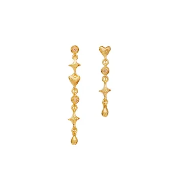 Maanesten Øreringe til Dame udført i 925 Sterling Sølv i en flot Guld farve