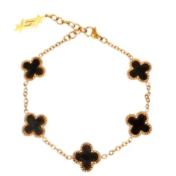 SKØR Armbånd til Herre, Dame udført i Rustfrit stål i en flot Sort, Guld farve