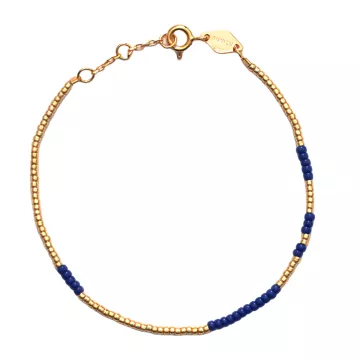 ANNI LU Armbånd til Dame udført i Messing i en flot Blå, Guld farve