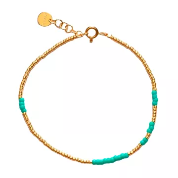 ANNI LU Armbånd til Dame udført i Messing i en flot Blå, Guld farve