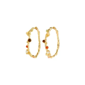 Pilgrim Øreringe til Dame udført i Messing i en flot Brun, Guld, Grøn, Rød, Hvid farve