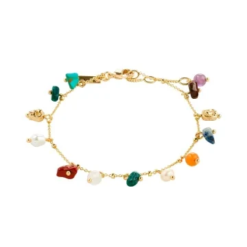 Pilgrim Armbånd til Dame udført i Messing, Zink i en flot Guld, Multi farve