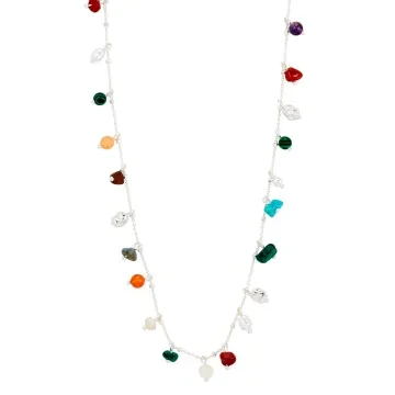 Pilgrim Halskæde til Dame udført i Messing, Zink i en flot Multi, Sølv farve