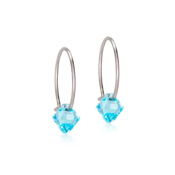 Blomdahl Øreringe til Dreng, Pige udført i Titanium i en flot Blå farve