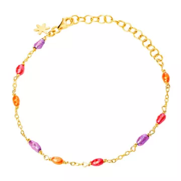 Susanne Friis Bjørner Armbånd til Dame udført i 925 Sterling Sølv i en flot Guld, Multi farve