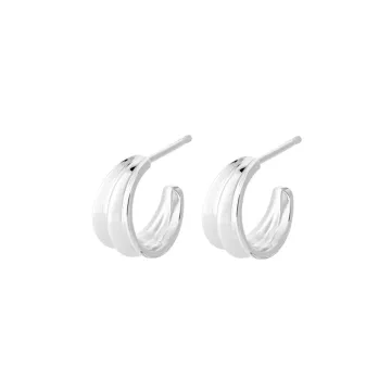 Pernille Corydon Øreringe til Dame udført i 925 Sterling Sølv i en flot Sølv farve