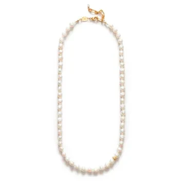 ANNI LU Halskæde til Dame udført i Messing i en flot Guld, Hvid farve