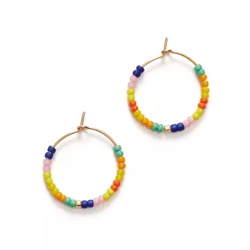 ANNI LU Øreringe til Dame udført i Messing i en flot Multi farve