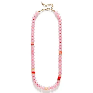 ANNI LU Halskæde til Dame udført i  i en flot Lyserød farve