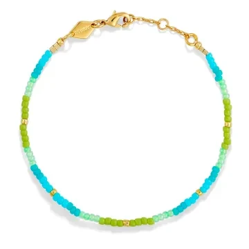 ANNI LU Armbånd til Dame udført i Messing, Glas, Guld i en flot Blå farve