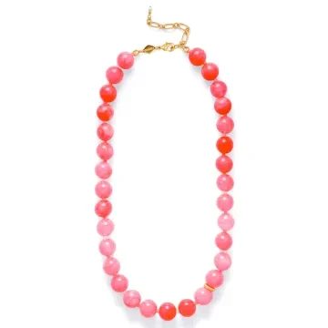 ANNI LU Halskæde til Dame udført i Messing, Guld, Polyester i en flot Lyserød farve