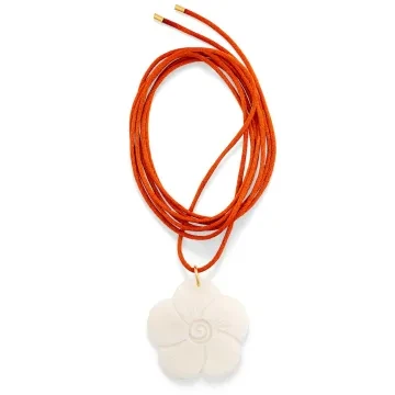 ANNI LU Halskæde til Dame udført i Messing, Guld, Polyester i en flot Orange farve