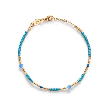 ANNI LU Armbånd til Dame udført i Messing i en flot Blå, Guld farve