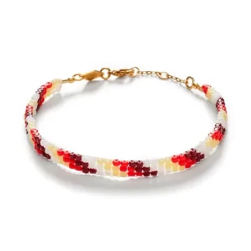 ANNI LU Armbånd til Dame udført i Messing i en flot Orange, Rød, Hvid farve