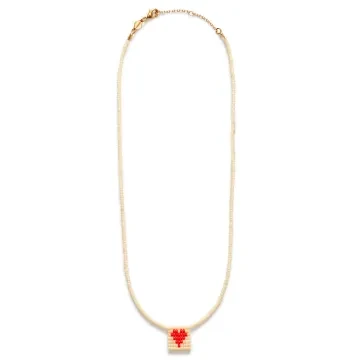 ANNI LU Halskæde til Dame udført i Messing i en flot Hvid farve