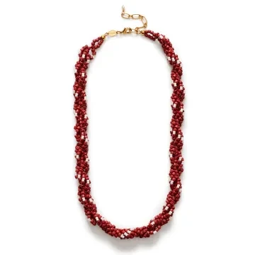 ANNI LU Halskæde til Dame udført i Messing i en flot Rød farve