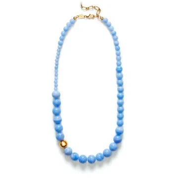 ANNI LU Halskæde til Dame udført i Messing i en flot Blå, Guld farve