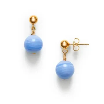 ANNI LU Øreringe til Dame udført i Messing i en flot Blå farve