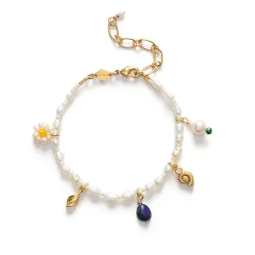 ANNI LU Armbånd til Dame udført i Messing i en flot Blå, Guld, Hvid farve