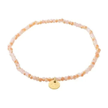 Pilgrim Armbånd til Herre, Dame udført i Sten i en flot Champagne, Orange, Hvid farve