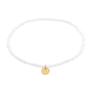 Pilgrim Armbånd til Herre, Dame udført i Sten i en flot Hvid farve