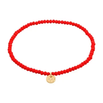 Pilgrim Armbånd til Herre, Dame udført i Sten i en flot Rød farve