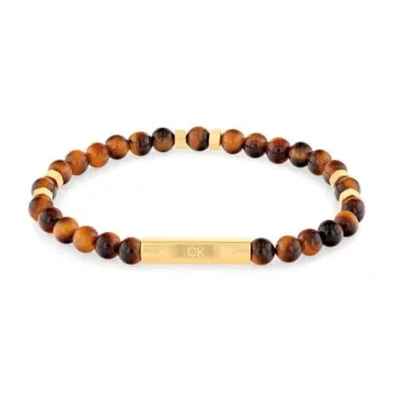 Calvin Klein Armbånd til Dame udført i Sten i en flot Brun, Guld farve