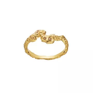 Maanesten Ring til Dame udført i 925 Sterling Sølv i en flot Guld farve