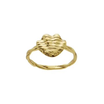 Maanesten Ring til Dame udført i 925 Sterling Sølv, Guld i en flot Guld farve