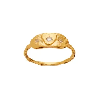 Maanesten Ring til Dame udført i 316L kirurgisk stål, Guld i en flot Guld farve