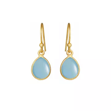 Susanne Friis Bjørner Øreringe til Dame udført i 925 Sterling Sølv i en flot Guld, Blå farve