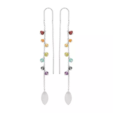 Susanne Friis Bjørner Øreringe til Dame udført i 925 Sterling Sølv i en flot Multi, Sølv farve