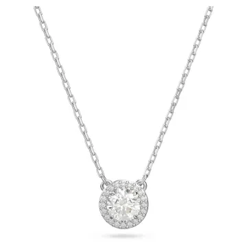 Swarovski Halskæde til Dame udført i Rustfrit stål, Sten i en flot Sølv farve