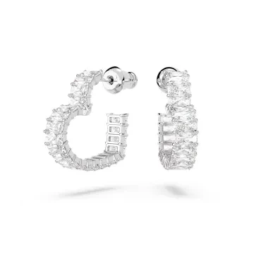 Swarovski Øreringe til Dame udført i Rustfrit stål, Sten i en flot Sølv farve