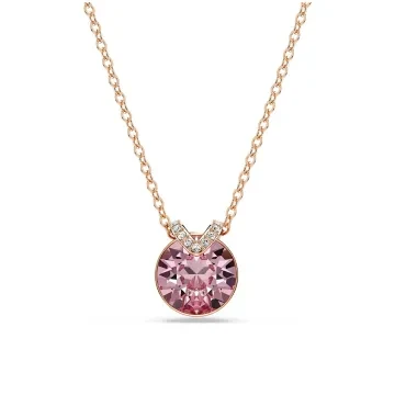 Swarovski Halskæde til Dame udført i Rustfrit stål i en flot Lyserød, Rosaguld farve