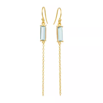 Susanne Friis Bjørner Øreringe til Dame udført i 925 Sterling Sølv i en flot Guld, Blå farve