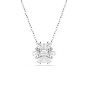 Swarovski Halskæde til Dame udført i Rustfrit stål i en flot Sølv farve