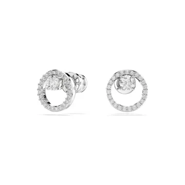Swarovski Øreringe til Dame udført i Rustfrit stål, Sten i en flot Sølv farve