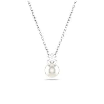 Swarovski Halskæde til Dame udført i Rustfrit stål i en flot Sølv farve