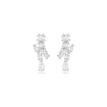 Swarovski Øreringe til Dame udført i Rustfrit stål i en flot Sølv farve