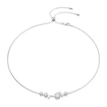 Swarovski Halskæde til Dame udført i Rustfrit stål i en flot Sølv farve