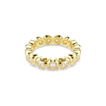 Swarovski Ring til Dame udført i Rustfrit stål, Sten i en flot Guld farve