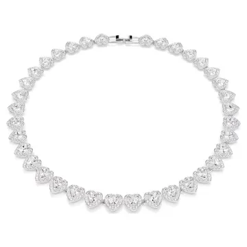 Swarovski Halskæde til Dame udført i Rustfrit stål, Sten i en flot Hvid farve