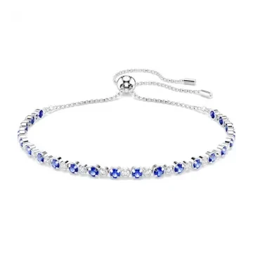 Swarovski Armbånd til Dame udført i Rustfrit stål i en flot Blå, Sølv farve