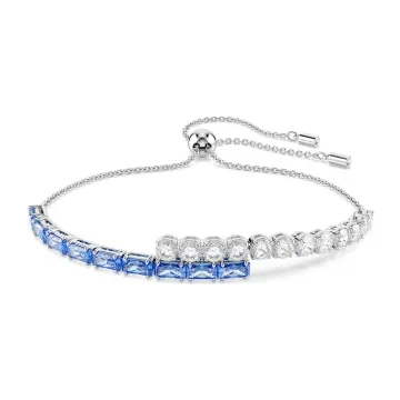 Swarovski Armbånd til Dame udført i Rustfrit stål i en flot Blå, Sølv farve