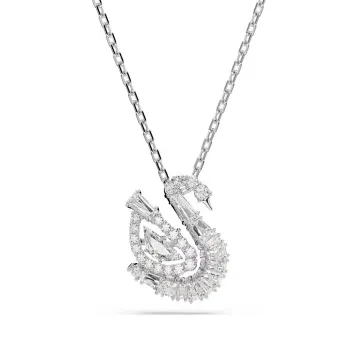 Swarovski Halskæde til Dame udført i Rustfrit stål i en flot Sølv farve