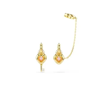 Swarovski Øreringe til  udført i Rustfrit stål i en flot Guld, Lyserød farve