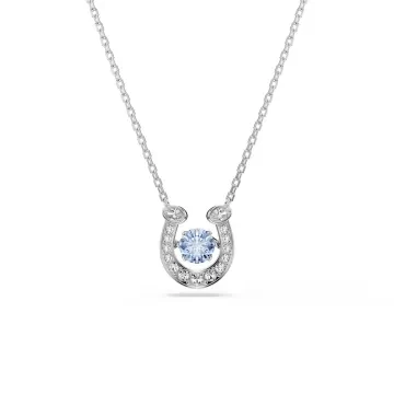 Swarovski Halskæde til Dame udført i Rustfrit stål i en flot Blå, Sølv farve